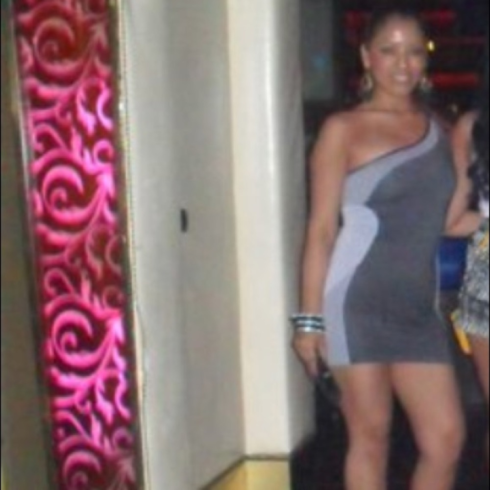 One shoulder spandex Bebe dress